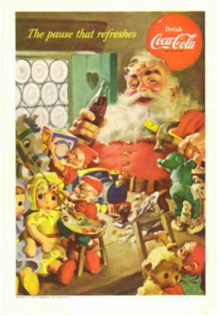Coca Cola Christmas 3 Vintage Retro Advert Ads A4 Photo Print