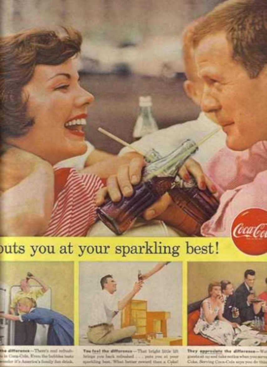 Coca Cola Couple 2 Vintage Retro Advert Ads A4 Photo Print