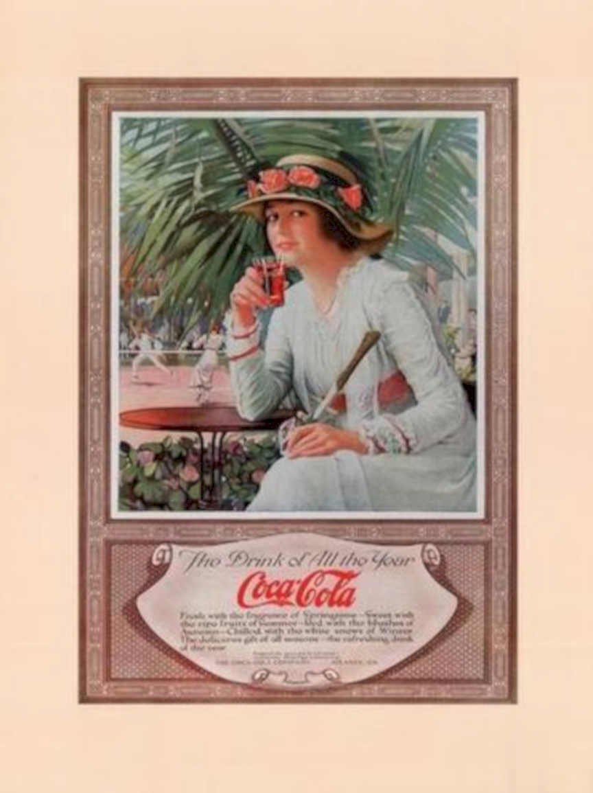 Coca Cola Garden Vintage Retro Advert Ads A4 Photo Print