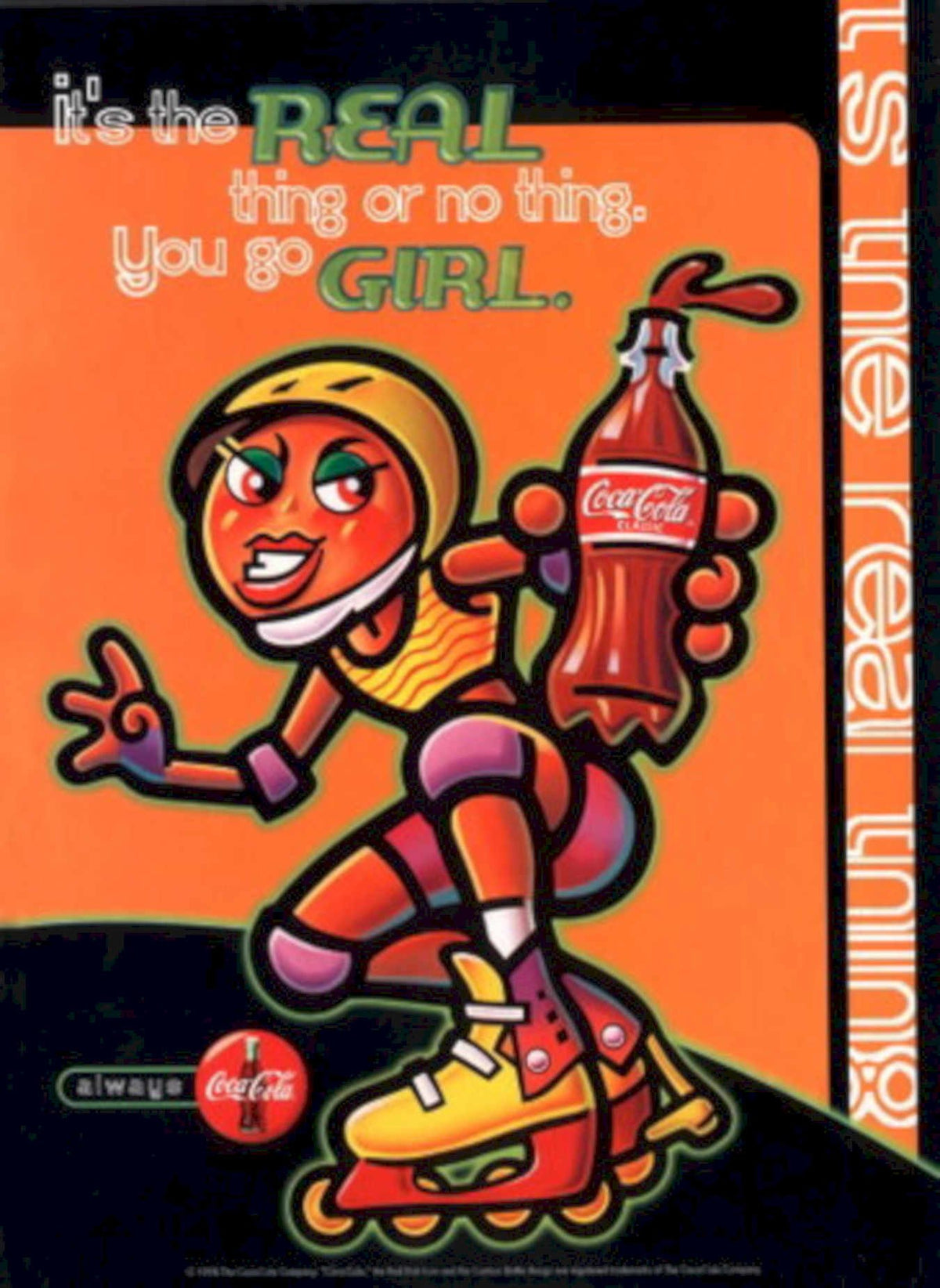 Coca Cola Girl 1990s Vintage Retro Advert