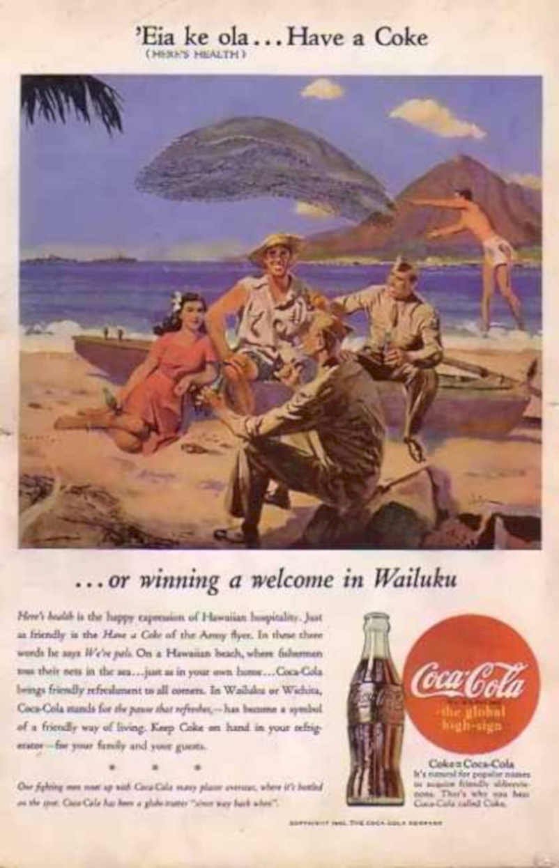 Coca Cola Hawaii 1 Vintage Retro Advert Ads A4 Photo Print