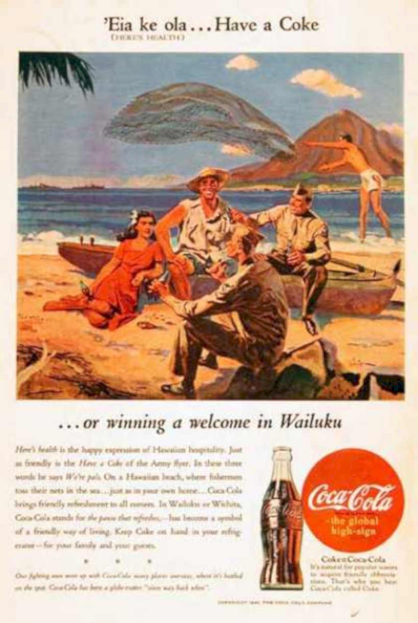 Coca Cola Hawaii 3 Vintage Retro Advert Ads A4 Photo Print