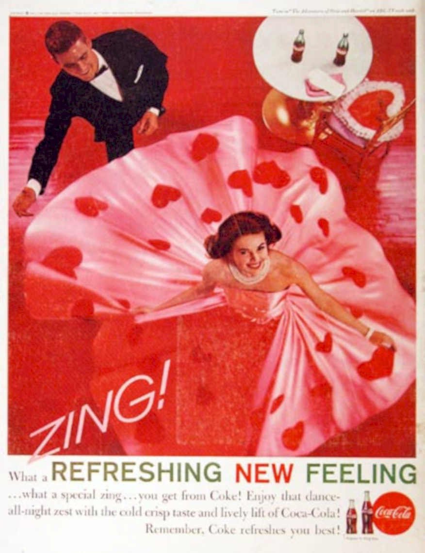 Coca Cola Hearts 1 Vintage Retro Advert Ads A4 Photo Print