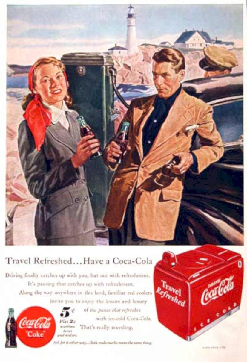 Coca Cola Lighthouse 2 Vintage Retro Advert Ads A4 Photo Print