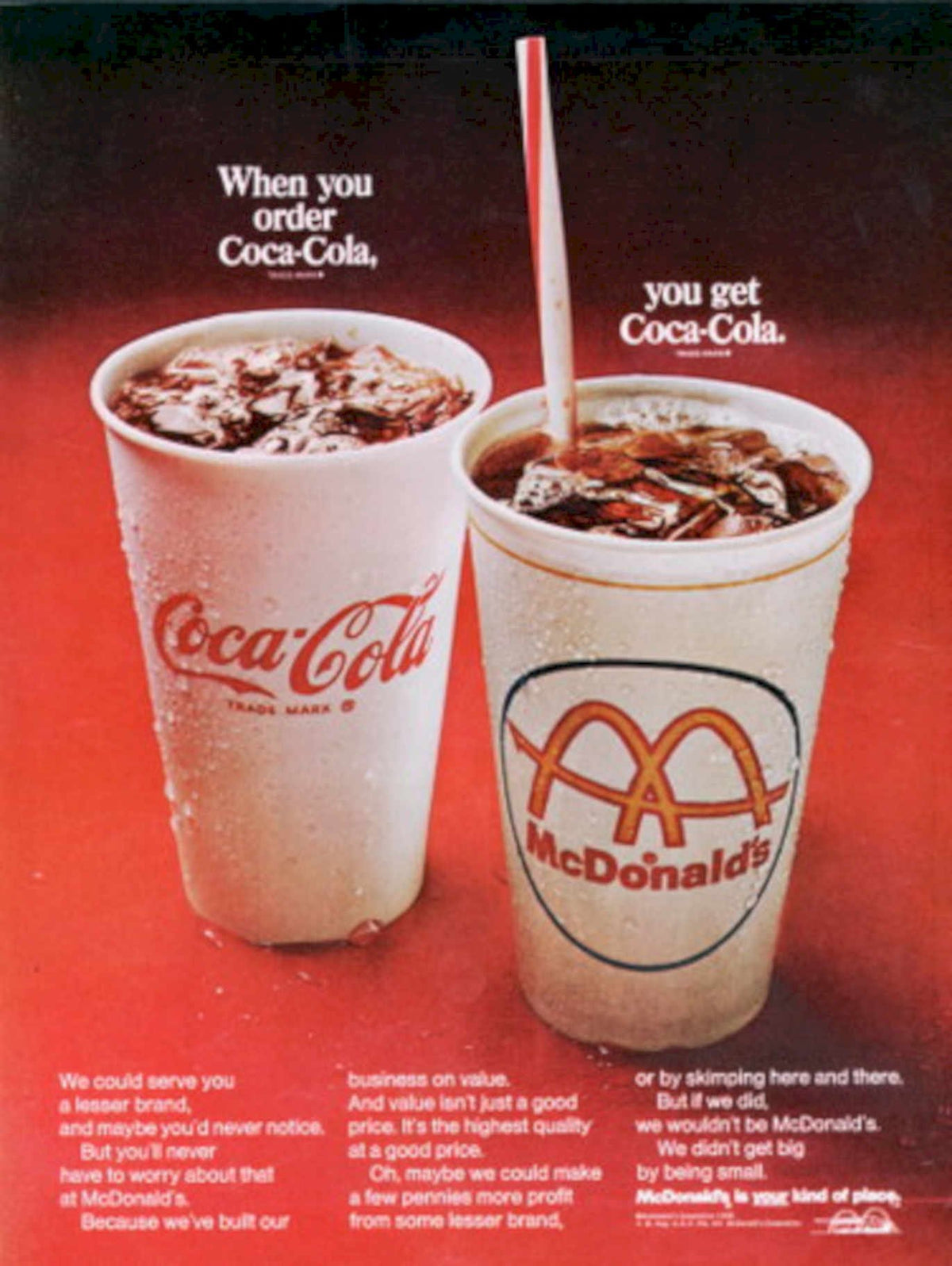 Coca Cola Mcdonalds 1960s Vintage Retro Advert