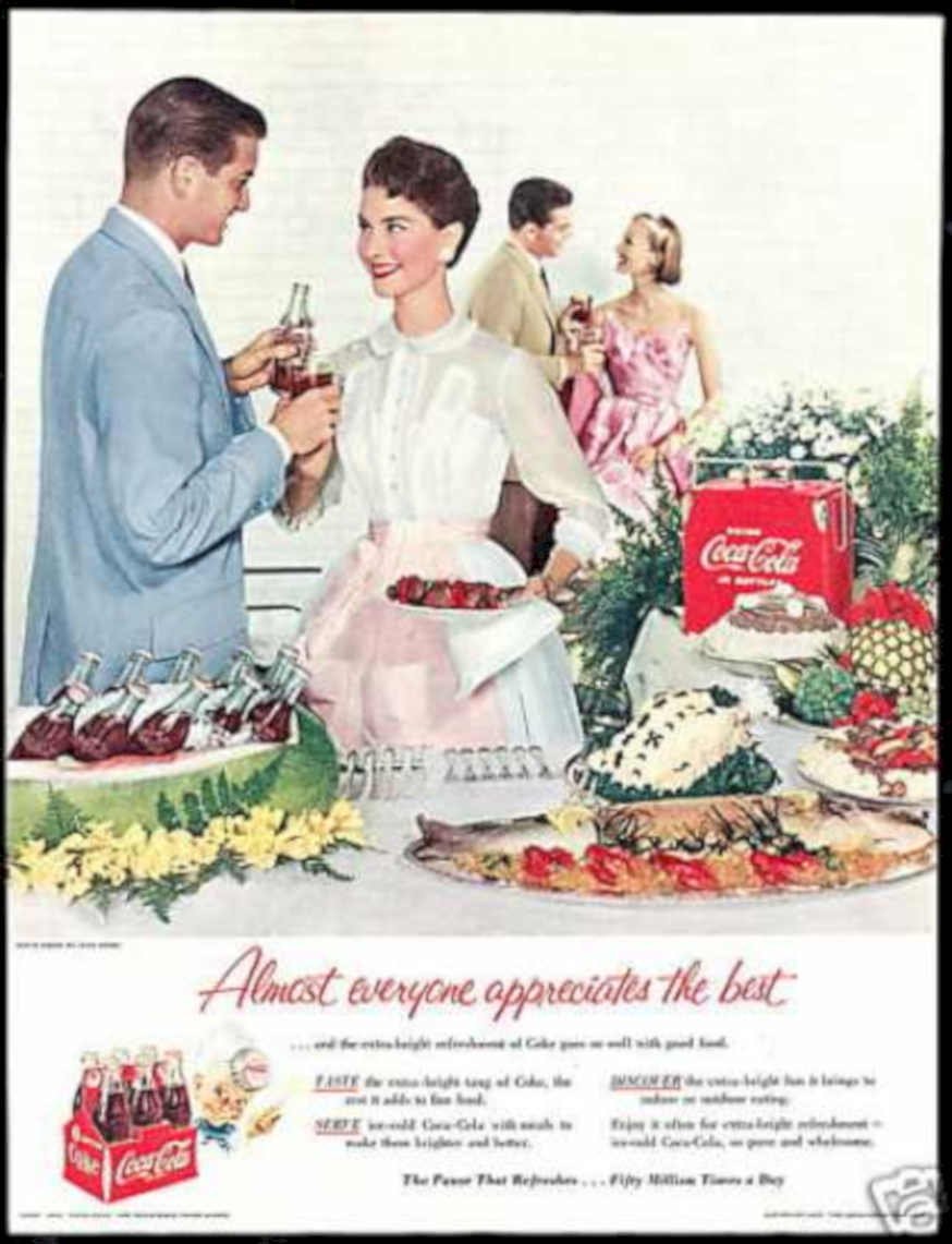 Coca Cola Party Vintage Retro Advert Ads A4 Photo Print