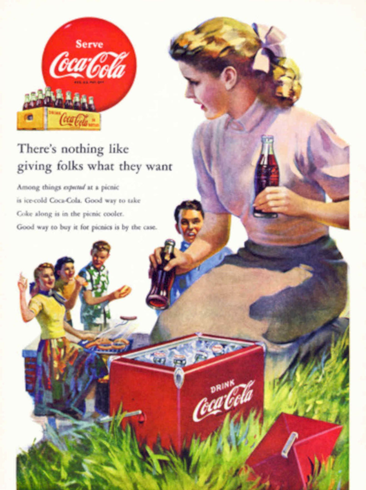 Coca Cola Picnic 2 Vintage Retro Advert Poster A4 Photo Print
