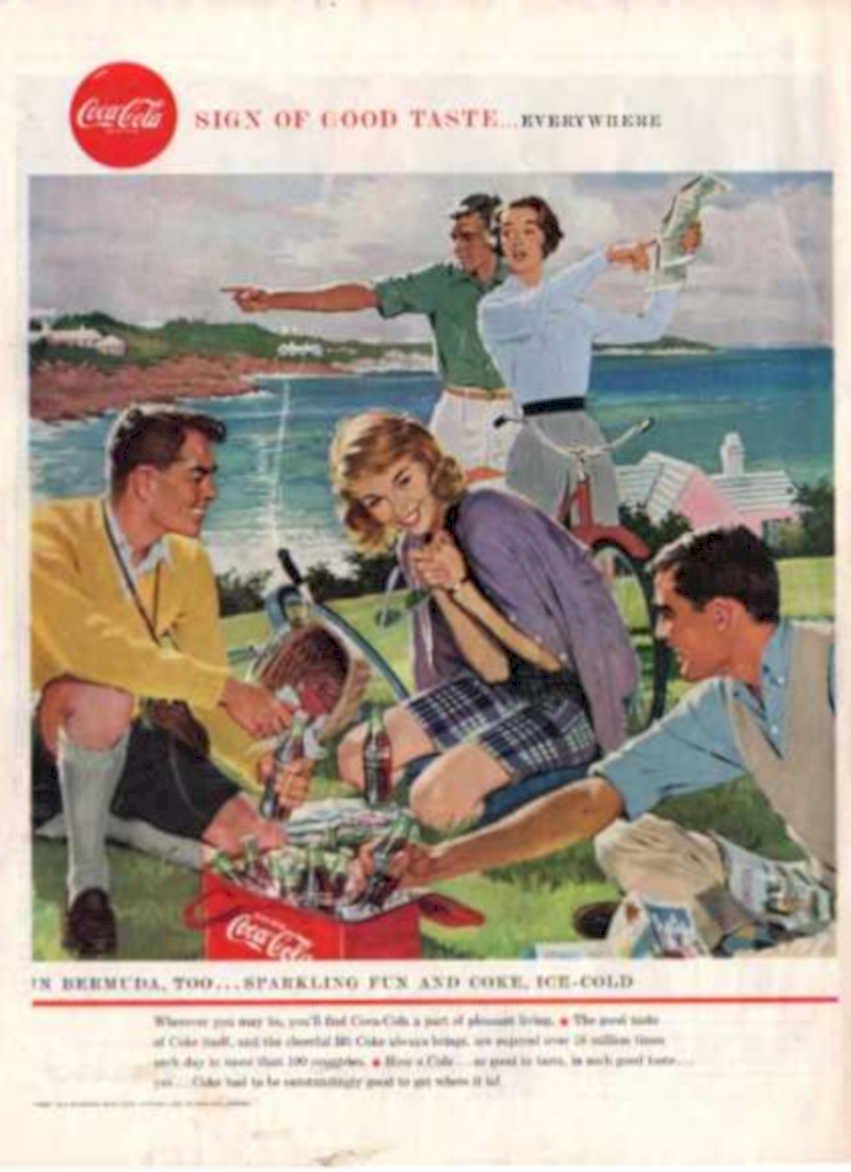 Coca Cola Picnic Vintage Retro Advert Ads A4 Photo Print