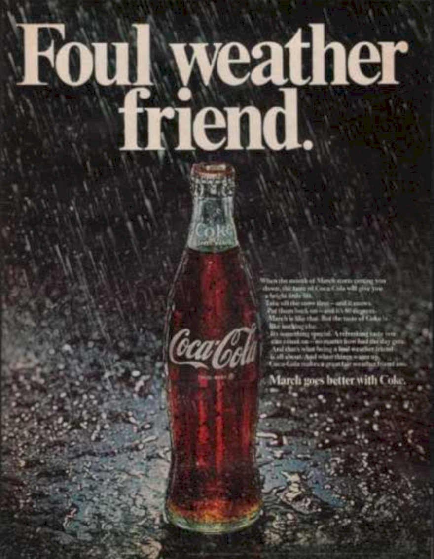 Coca Cola Rain 3 Vintage Retro Advert Ads A4 Photo Print