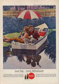 Coca Cola Rowboat Vintage Retro Advert Ads A4 Photo Print