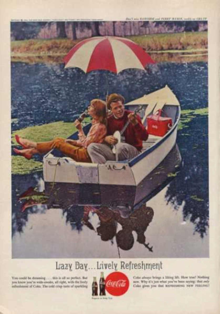 Coca Cola Rowboat Vintage Retro Advert Ads A4 Photo Print