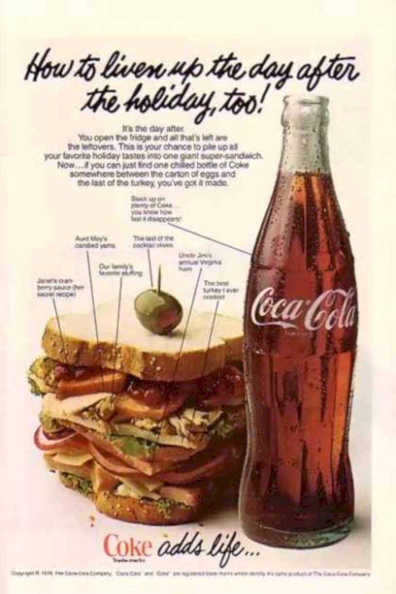 Coca Cola Sandwich Vintage Retro Advert Ads A4 Photo Print