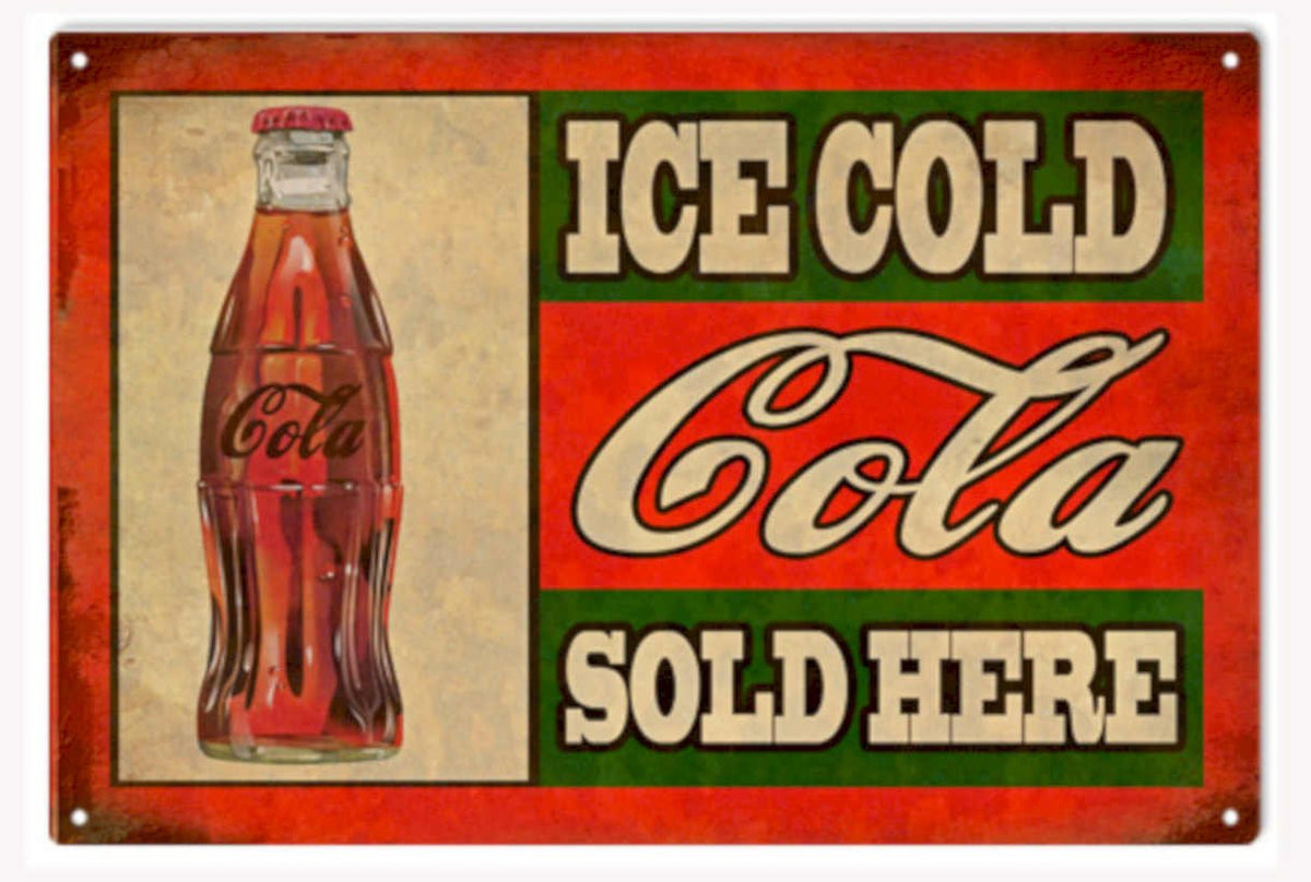 Coca Cola Sold Vintage Retro Advert Ads A4 Photo Print