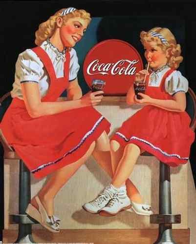 Coca Cola Two Girls A4 Photo Print