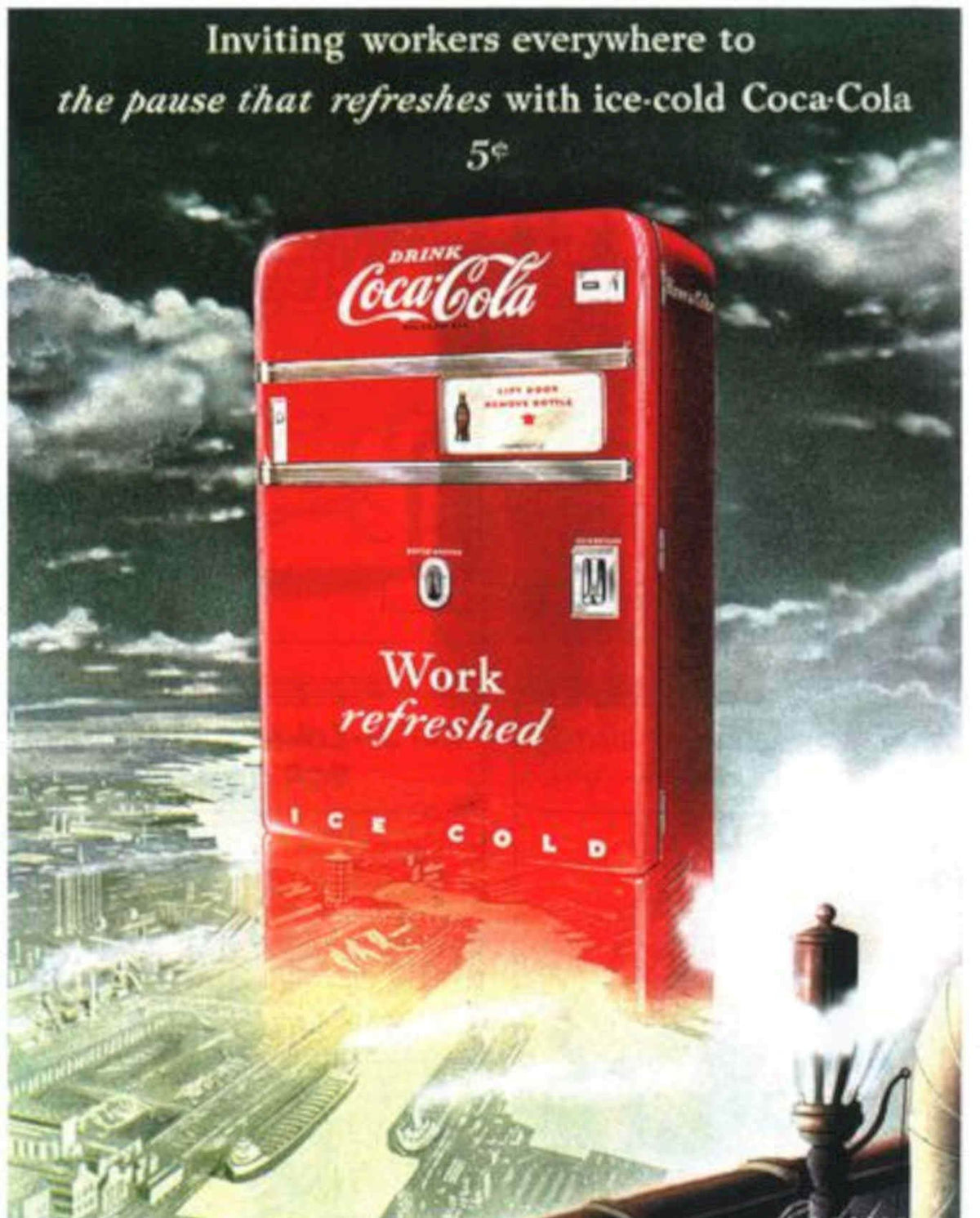 Coca Cola Vending Vintage Retro Advert Poster A4 Photo Print