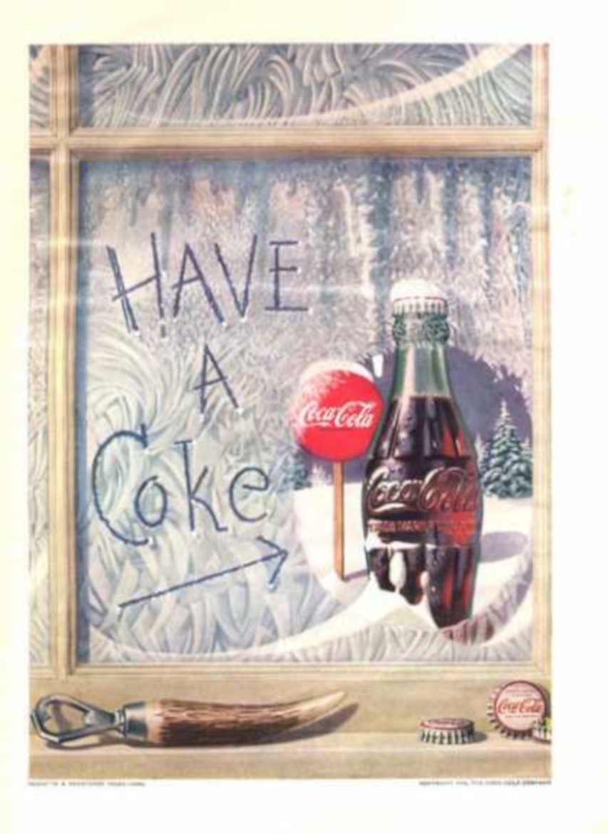 Coca Cola Winter 2 Vintage Retro Advert Ads A4 Photo Print