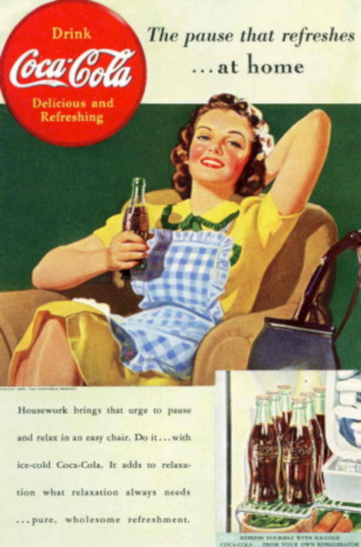 Coca Cola Woman 3 1930s Vintage Retro Advert Poster