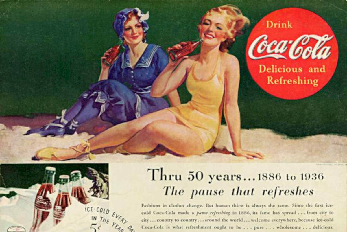 Coca Cola Women Vintage Retro Advert Poster A4 Photo Print