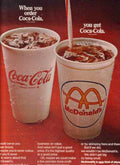 Coca Mcdonald Cups Vintage Retro Advert Ads A4 Photo Print