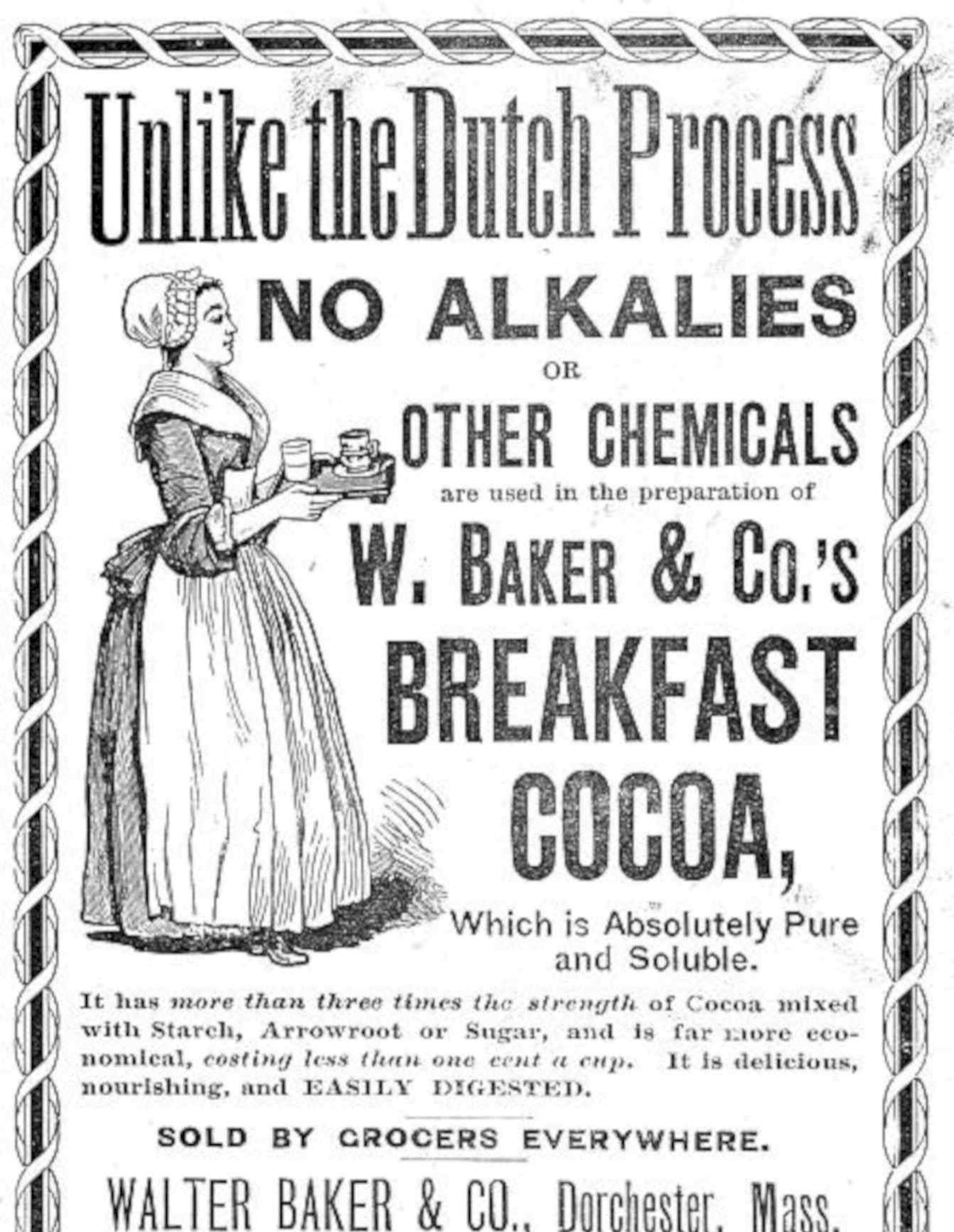 Cocoa Breakfast Baker Vintage Retro Advert Poster A4 Photo Print