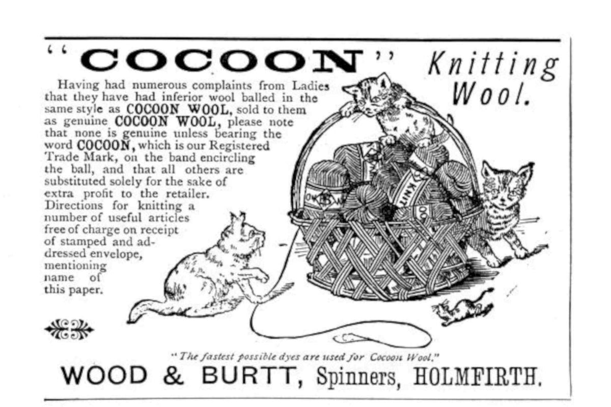 Cocoon Knitting Basket Vintage Retro Advert Poster A4 Photo Print