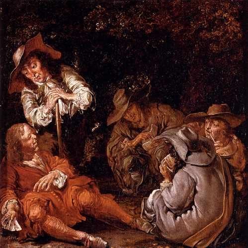 Codde Pieter Travelers Resting On A Path A4 Photo Print