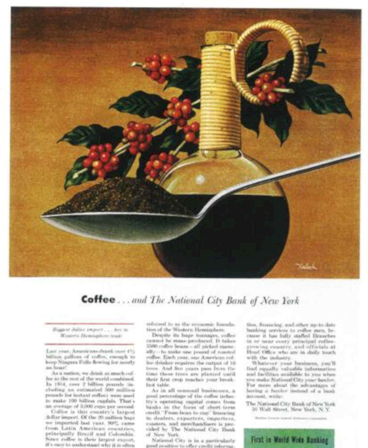 Coffee Bank Ncy Vintage Retro Advert Poster A4 Photo Print