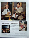 Coffee Break Couple Vintage Retro Advert Ads A4 Photo Print