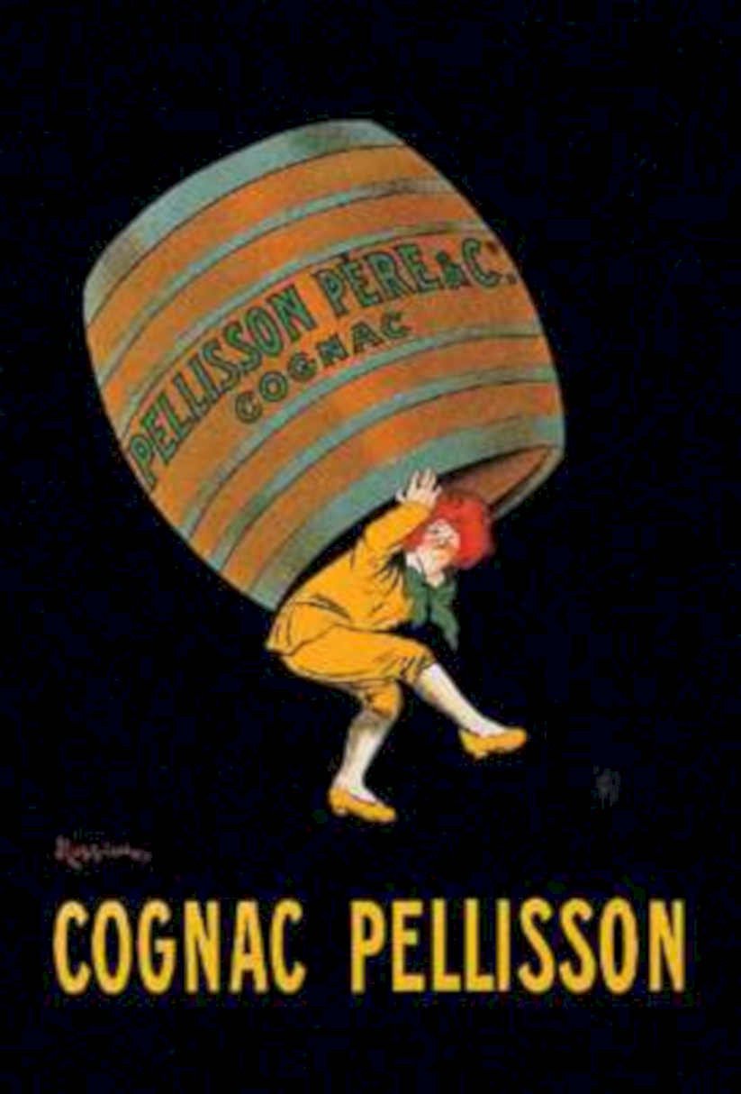 Cognac Pellisson Barrel Vintage Retro Advert Ads A4 Photo Print