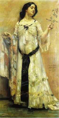 Cointh Lovis Portrait of Charlotte Berend in a White Dress  A4 Photo Print