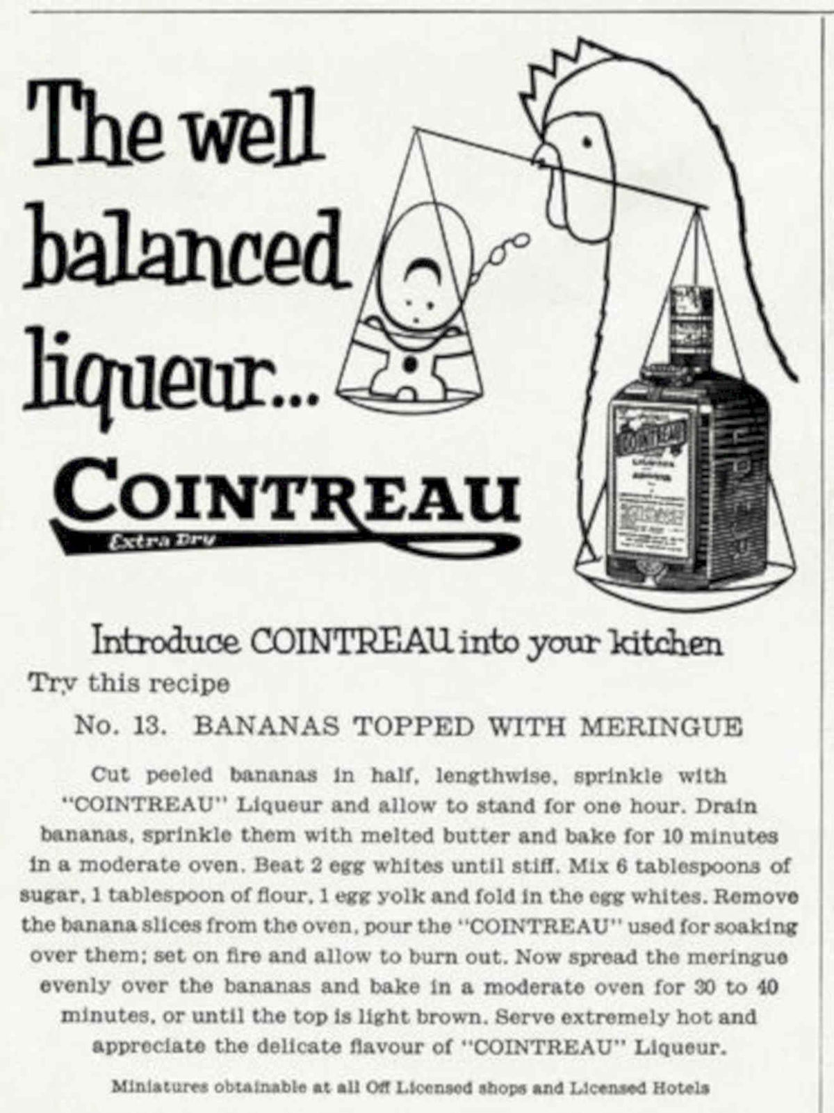 Cointreau Chicken Liqueur Vintage Retro Advert Poster A4 Photo Print