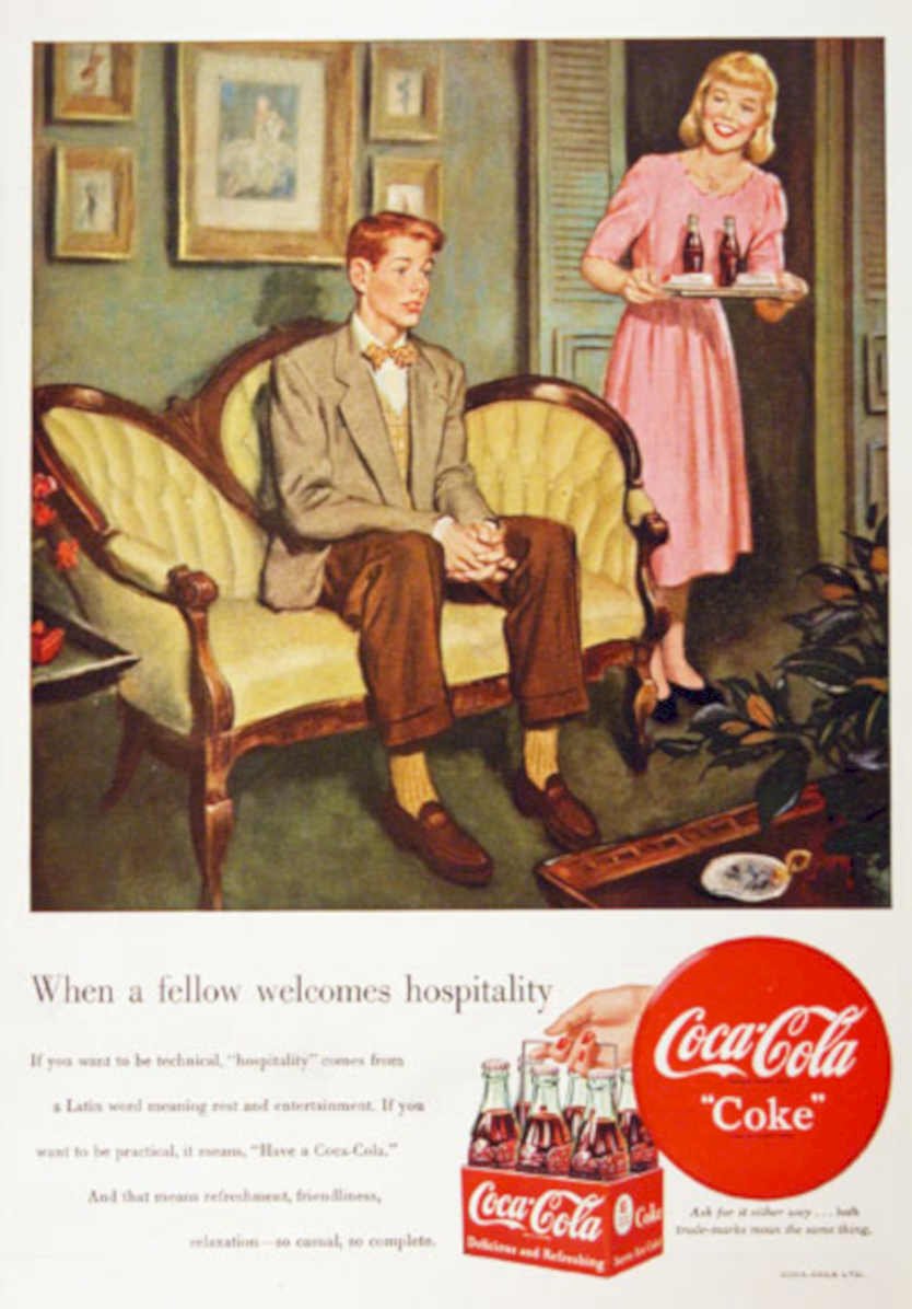 Coke Sofa 2 Vintage Retro Advert Ads A4 Photo Print