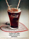 Coke Straws Doily Vintage Retro Advert Ads A4 Photo Print