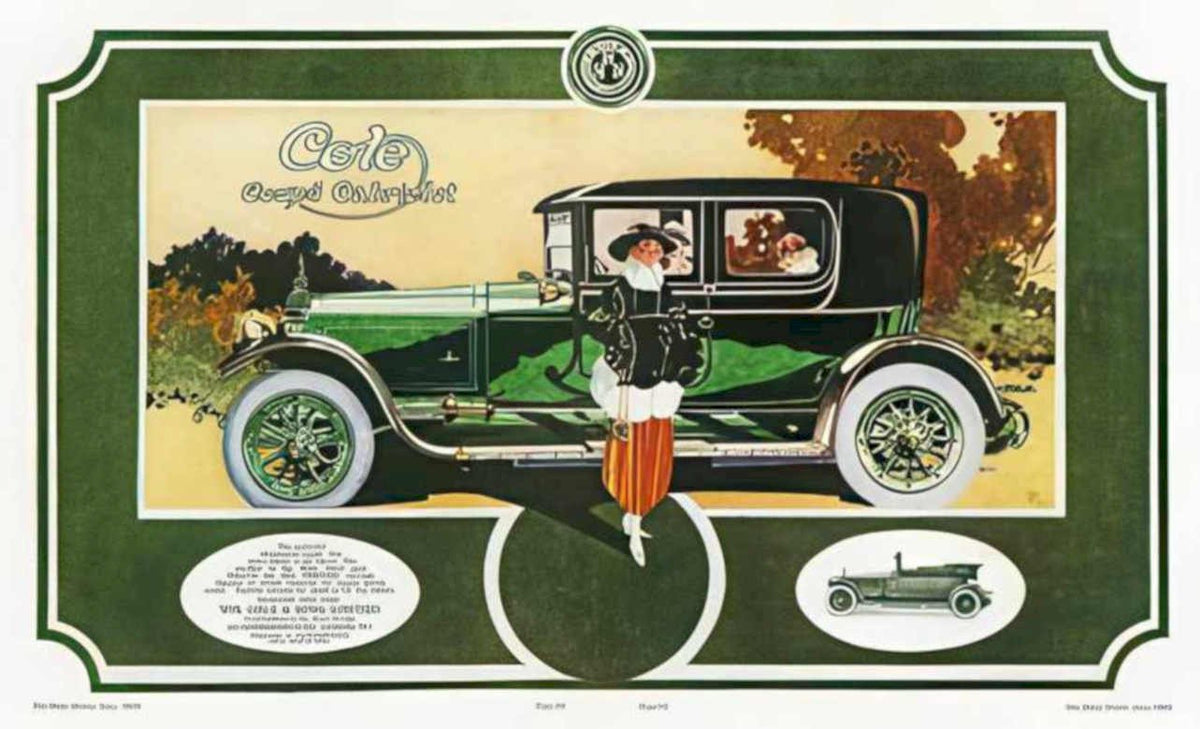 Cole Automobile 1911 Vintage Retro Advert Ads A4 Photo Print