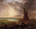 Cole Thomas Romantic Landscape With Ruined Tower A4 Photo Print