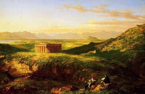 Cole Thomas The Temple Of Segesta With The Artist Sketching A4 Photo Print