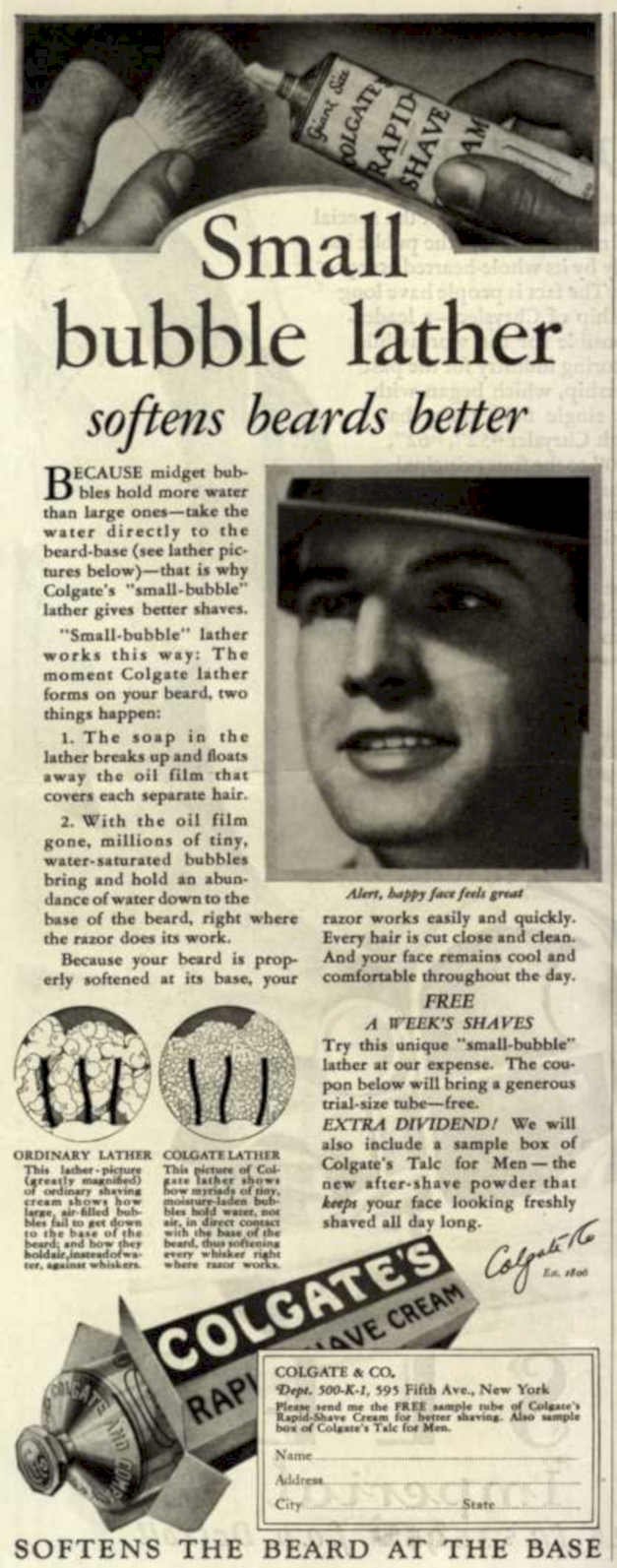 Colgate Beard Lather Vintage Retro Advert Ads A4 Photo Print