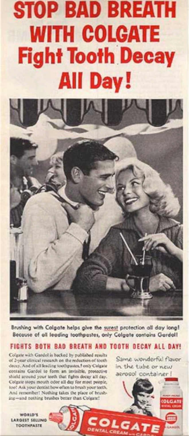 Colgate Diner Teeth Vintage Retro Advert Ads A4 Photo Print