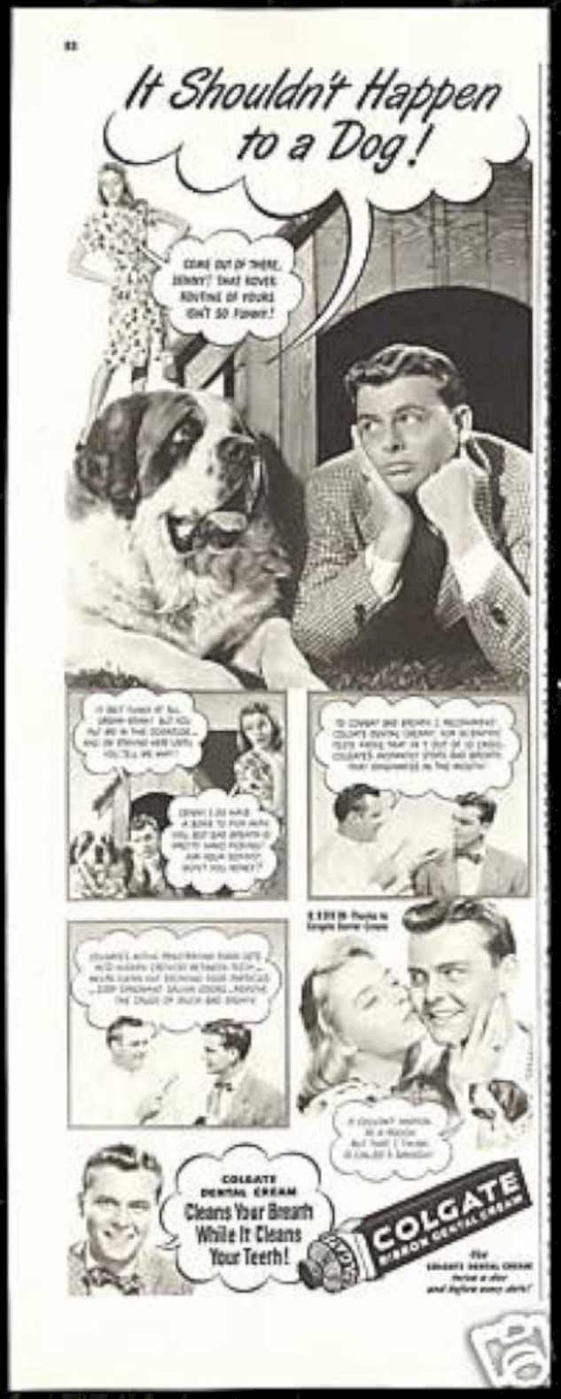 Colgate Dog Cream Vintage Retro Advert Ads A4 Photo Print