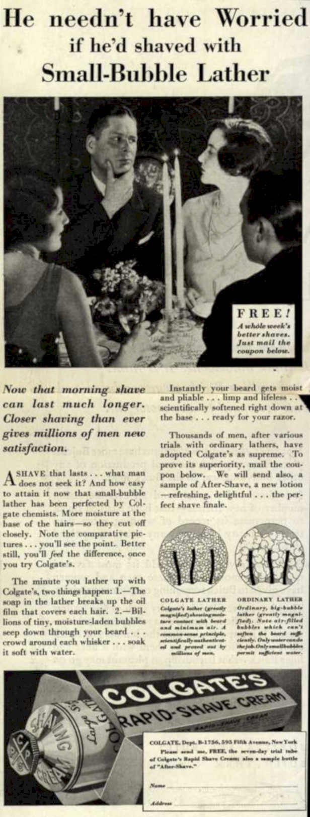 Colgate Rapid Shave 1 Vintage Retro Advert Ads A4 Photo Print