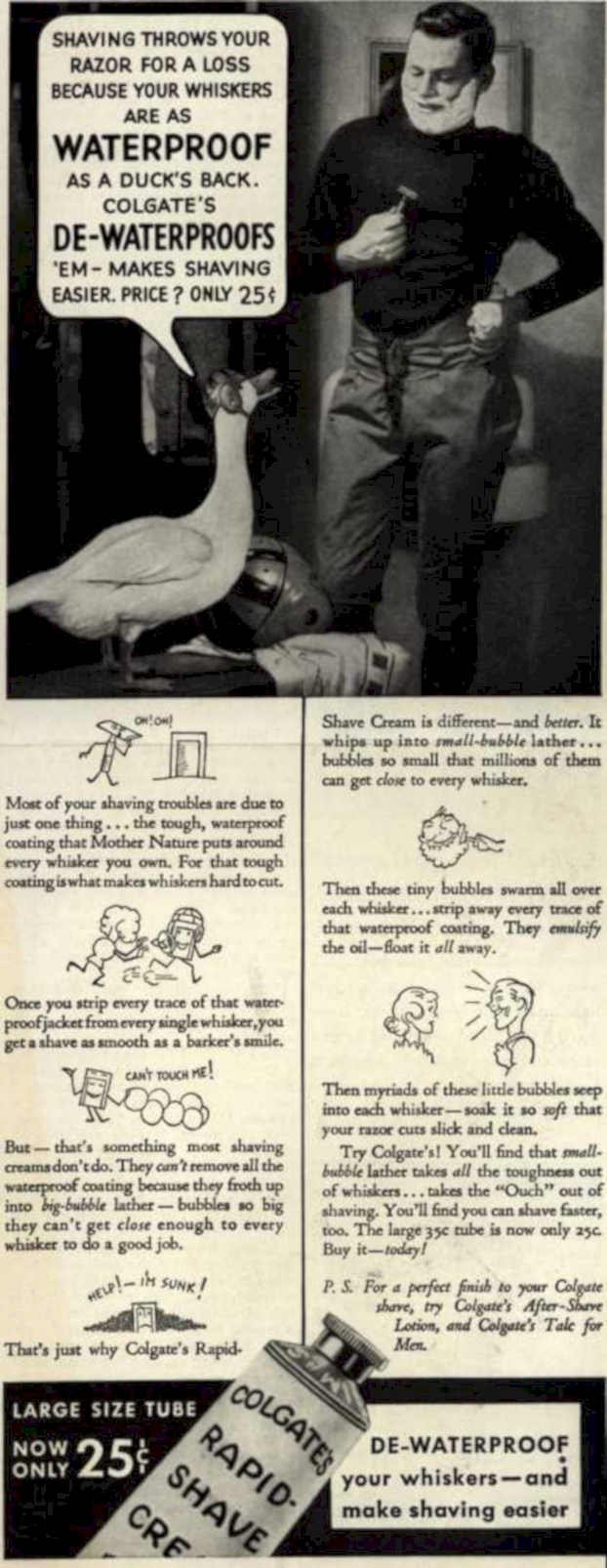Colgate Rapid Shave 3 Vintage Retro Advert Ads A4 Photo Print