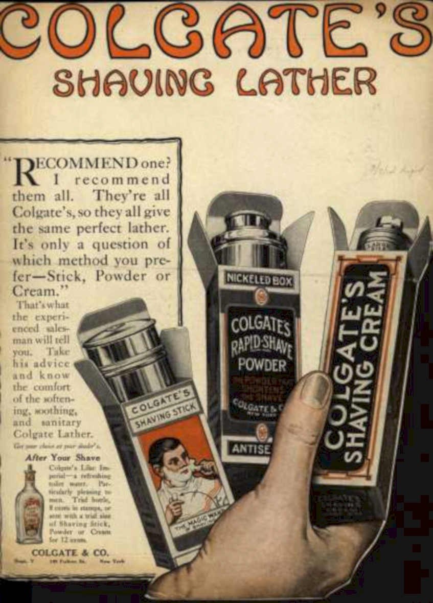 Colgate Shaving Lather 1 Vintage Retro Advert Ads A4 Photo Print