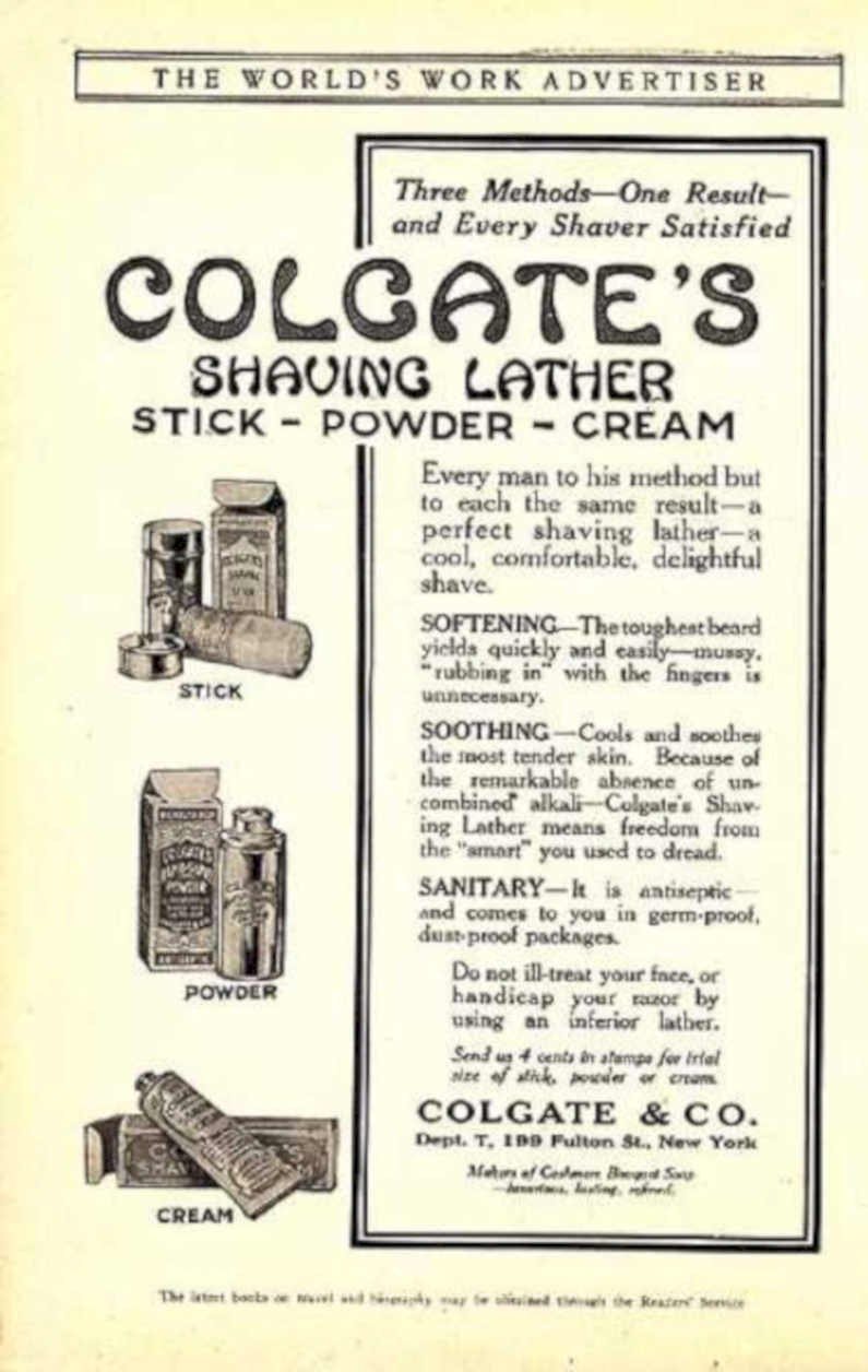 Colgate Shaving Lather 2 Vintage Retro Advert Ads A4 Photo Print