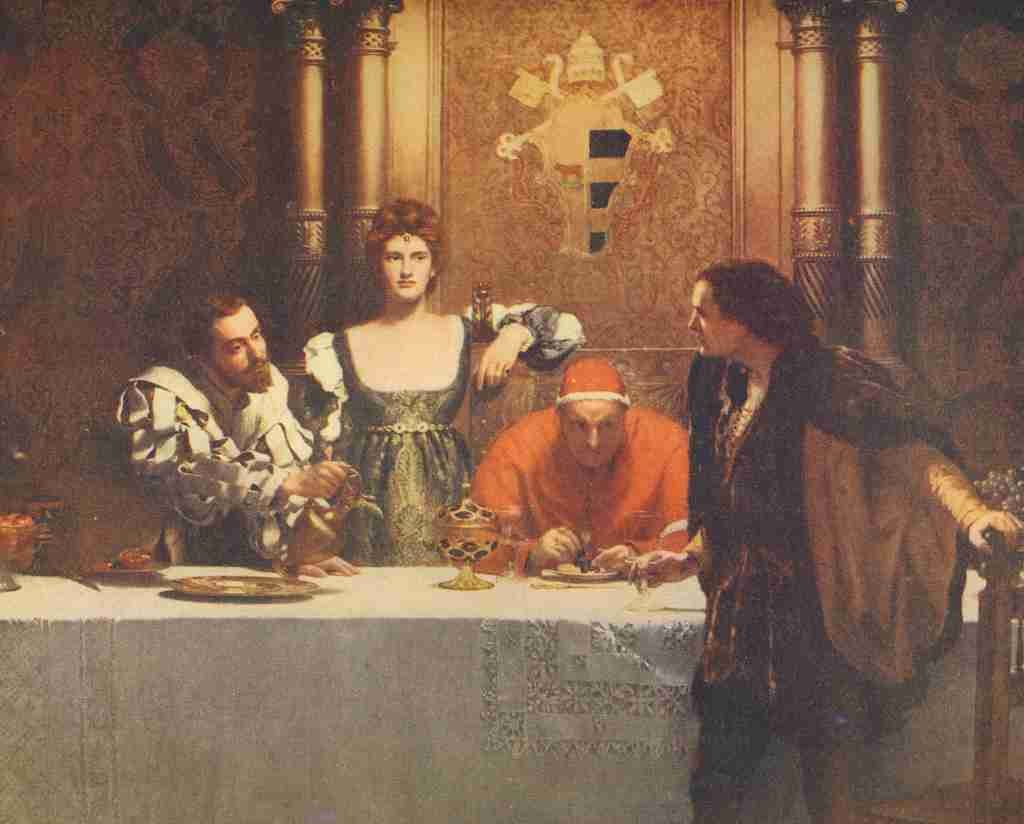 Collier John A Glass of Wine with Caesar Borgia A4 Photo Print
