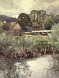 Collins AL Icknield Way 1916 Streatley Mill & Church Berks A4 Photo Print