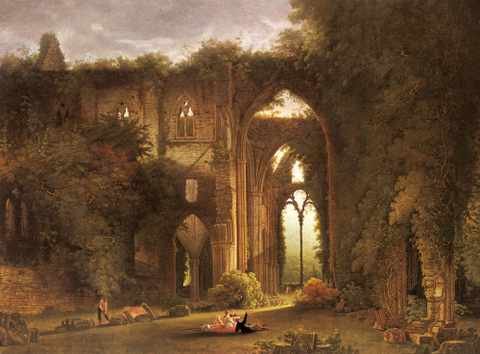 Colman Samuel Tintern Abbey With Elegant Figures A4 Photo Print