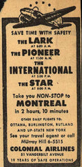 Colonial Airlines Schedule Vintage Retro Advert Ads A4 Photo Print