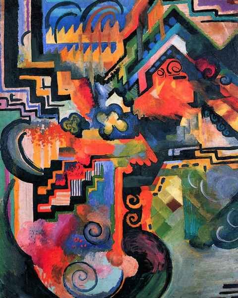 Color Composition I by August Macke Expressionism A4 Photo Print