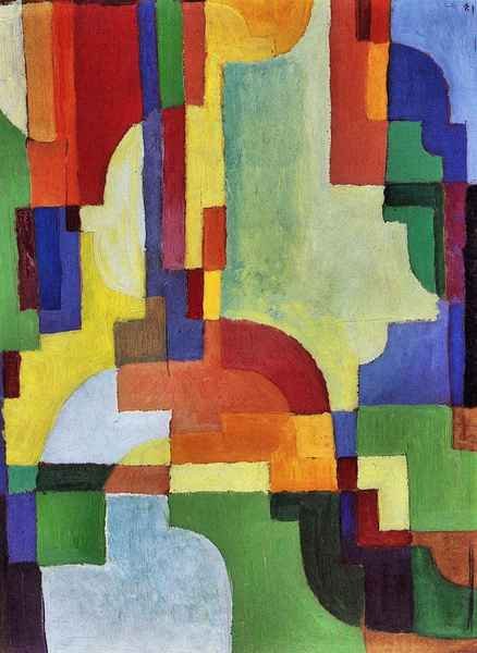 Colored forms I by August Macke Expressionism A4 Photo Print