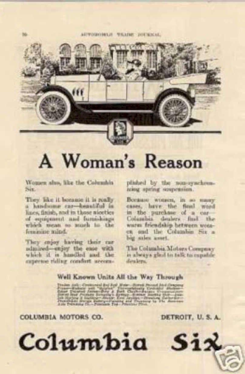 Columbia Six Auto Vintage Retro Advert Ads A4 Photo Print